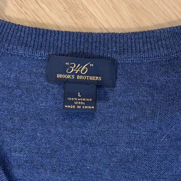 Brooks Brothers Blue Merino Sweater Vest - Picture 2 of 4